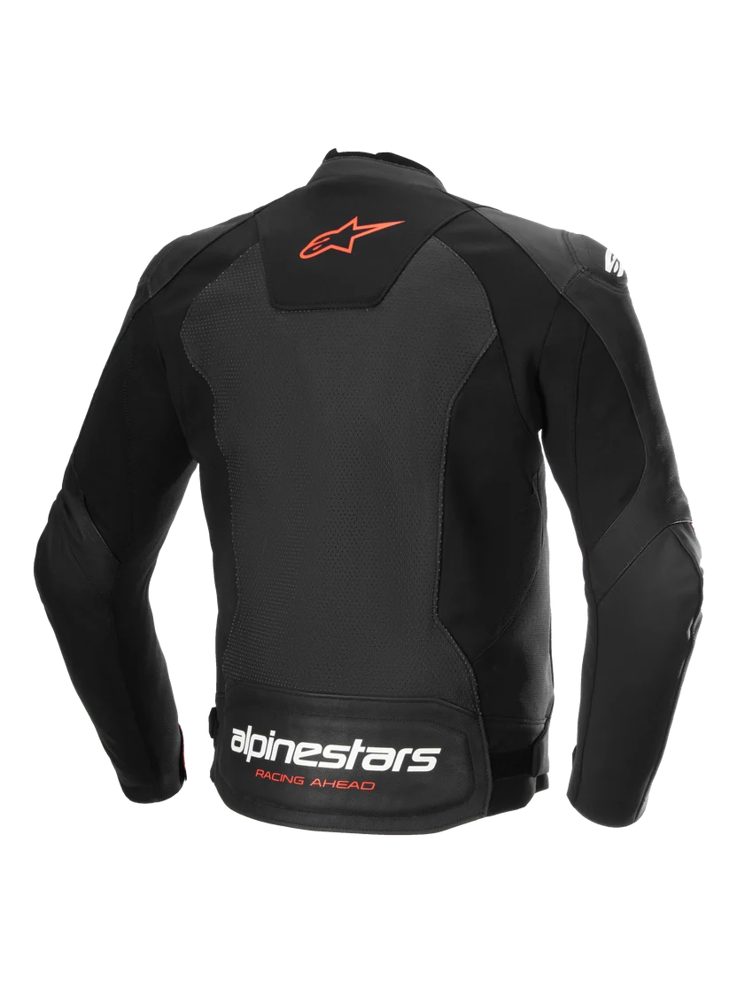 Alpinestars Men's Faster v3 Airflow Perforated Riding Leather Jacket – Black / Bright Red