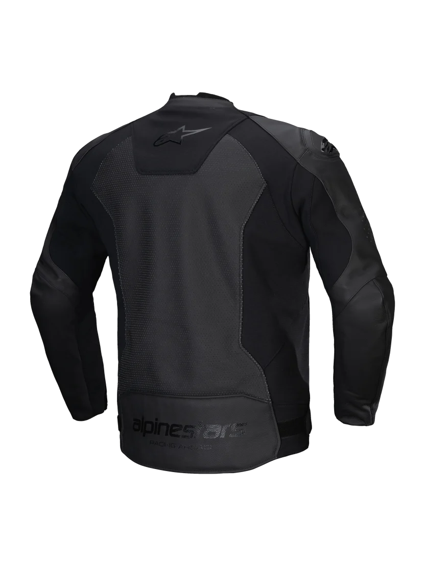 Alpinestars Faster v3 Airflow Leather Motorcycle Jacket – Stealth Black