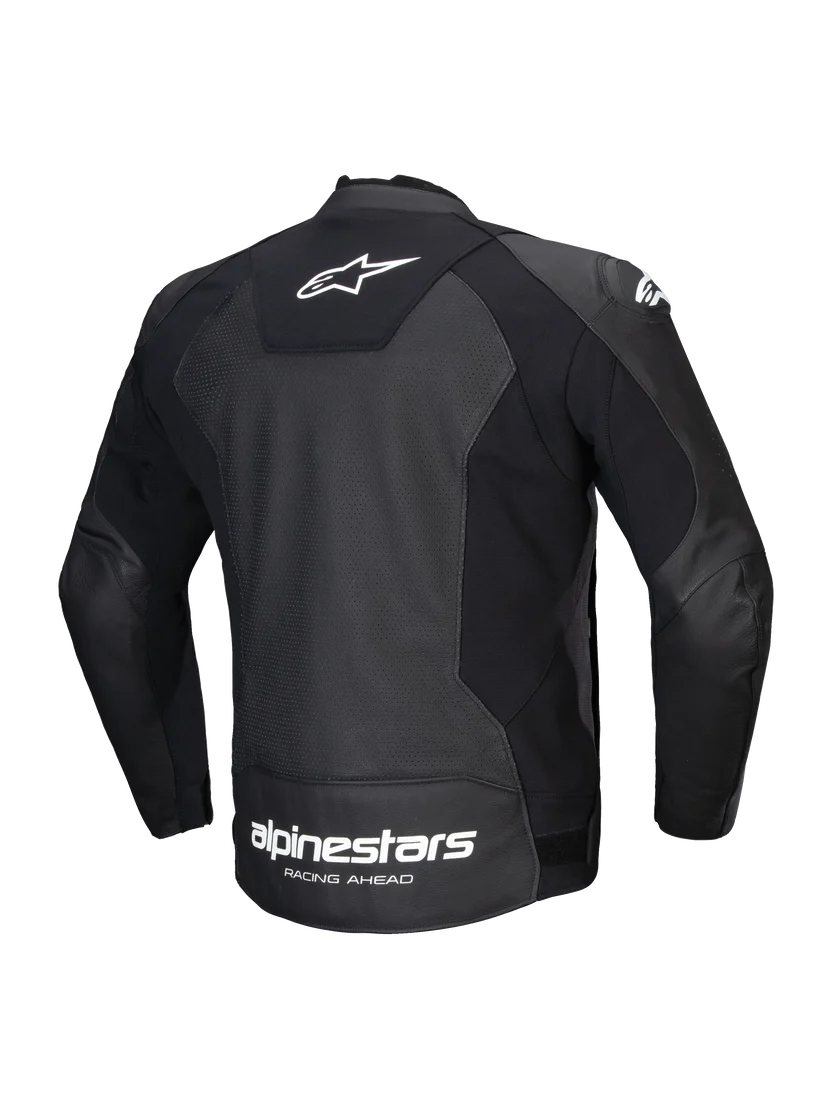 Alpinestars Faster v3 Airflow Leather Motorcycle Jacket – Black / White