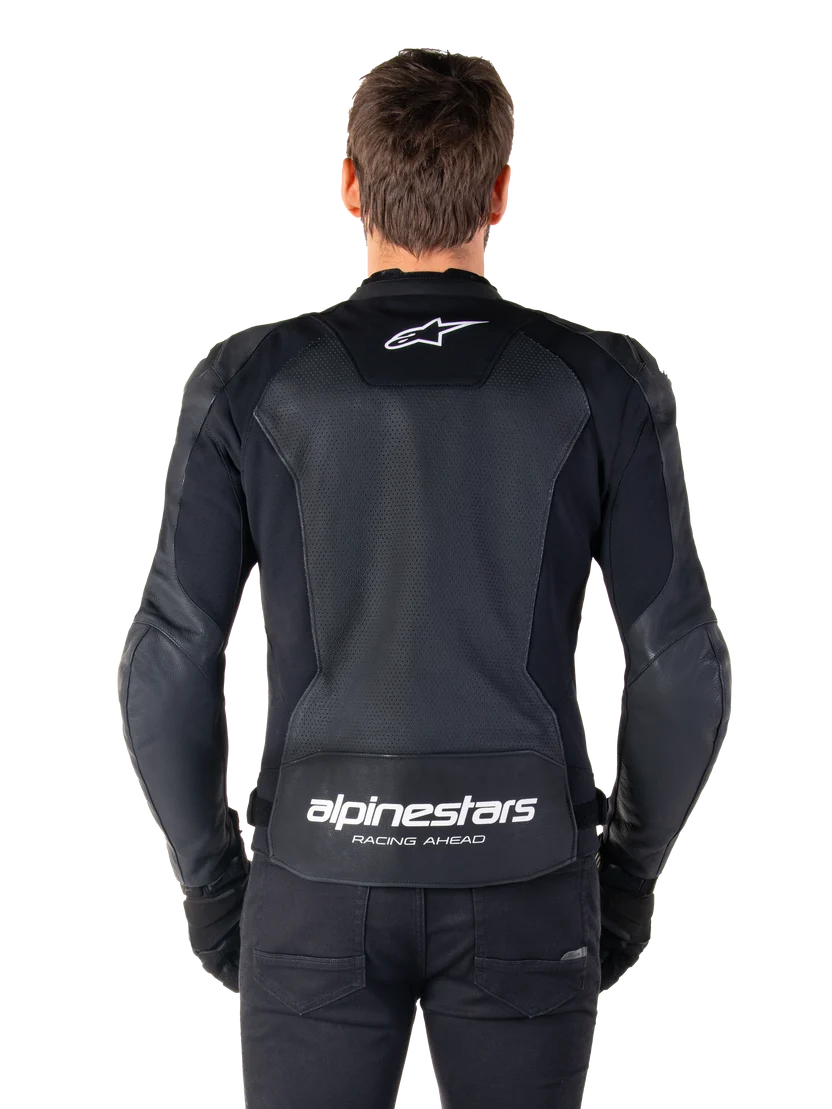 Alpinestars Faster v3 Airflow Leather Motorcycle Jacket – Black / White