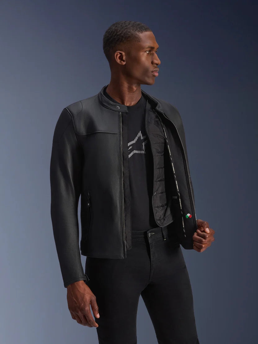 Alpinestars Men's Blacktrack Classic Leather Riding Jacket – Matte Black