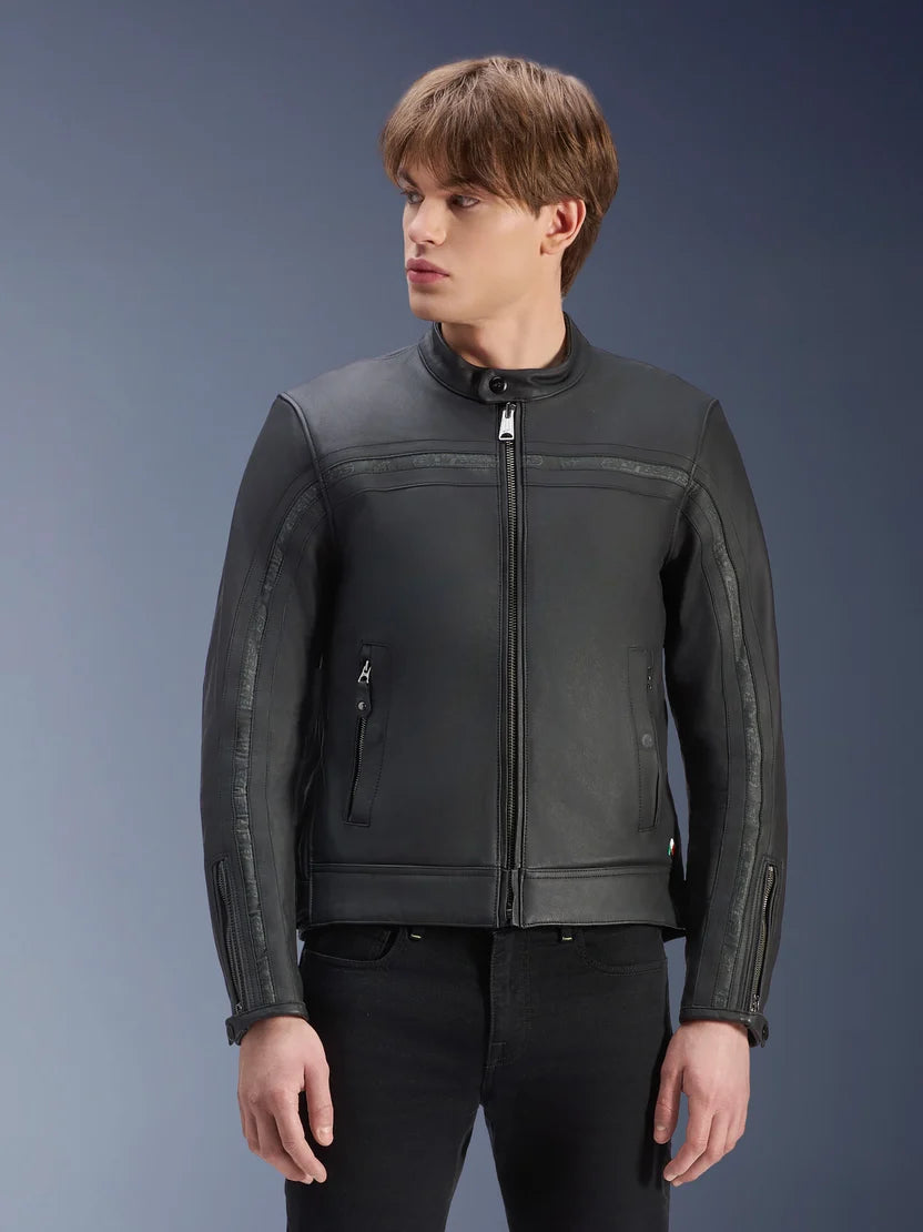 Alpinestars Men's Dyno Heritage Leather Riding Jacket – Matte Black