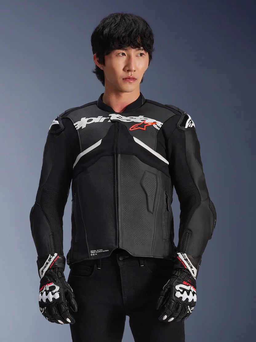 Alpinestars Men's Atem V5 Race Leather Riding Jacket – Perforated Black