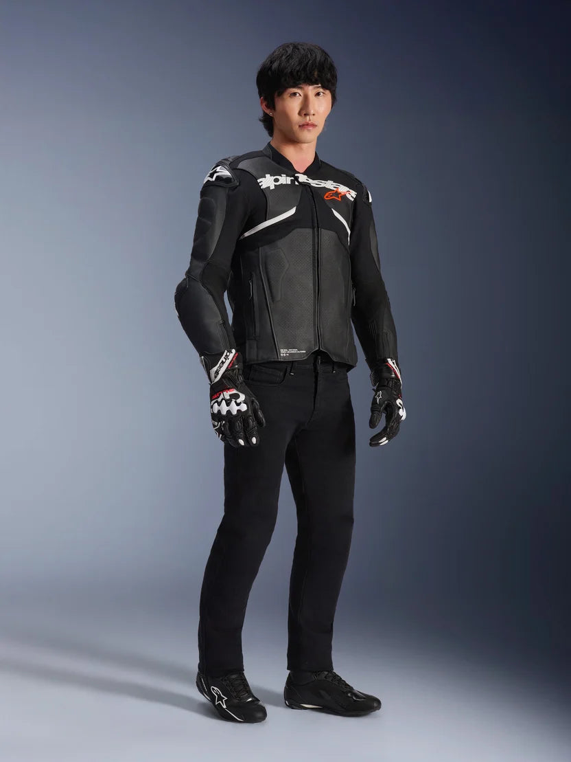 Alpinestars Men's Atem V5 Race Leather Riding Jacket – Perforated Black