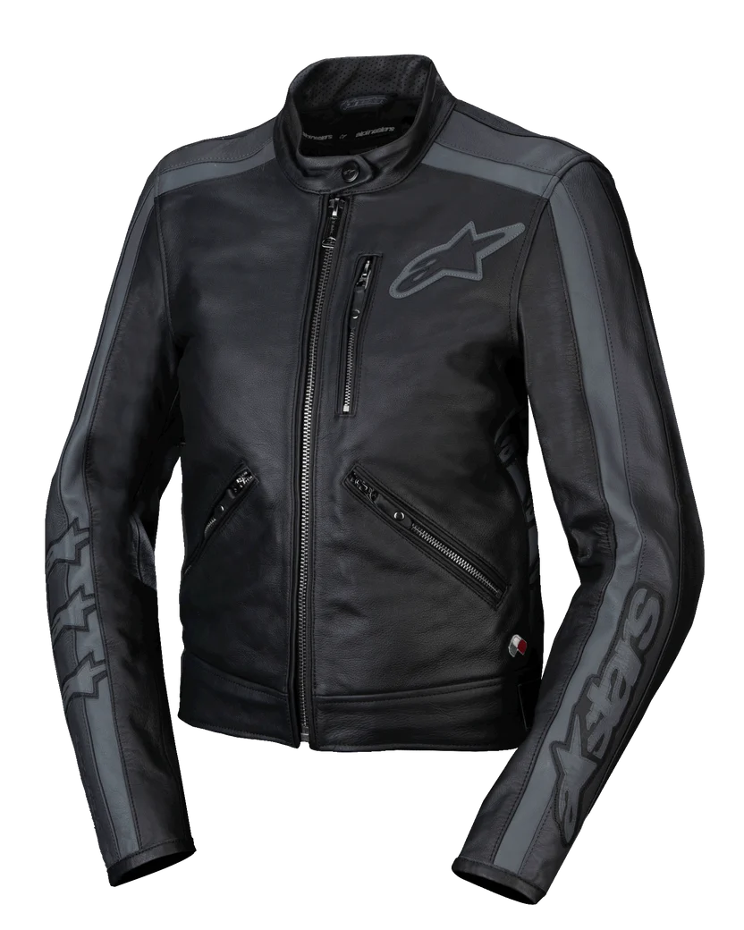Alpinestars Women's Stella Dyno Leather Motorcycle Jacket – Black / Dark Grey