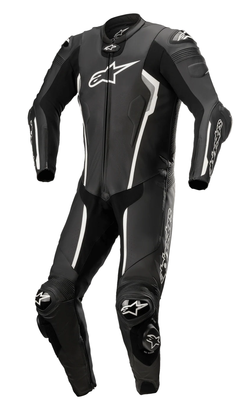 Alpinestars Missile V2 1-Piece Leather Motorcycle Race Suit – Black / White