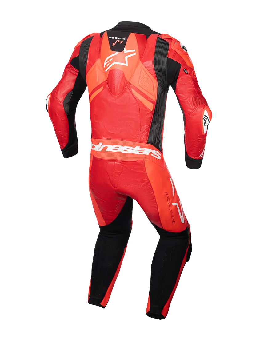 Alpinestars GP Plus V4 Sprint 1-Piece Leather Race Suit – Red / Fluo Red / Black