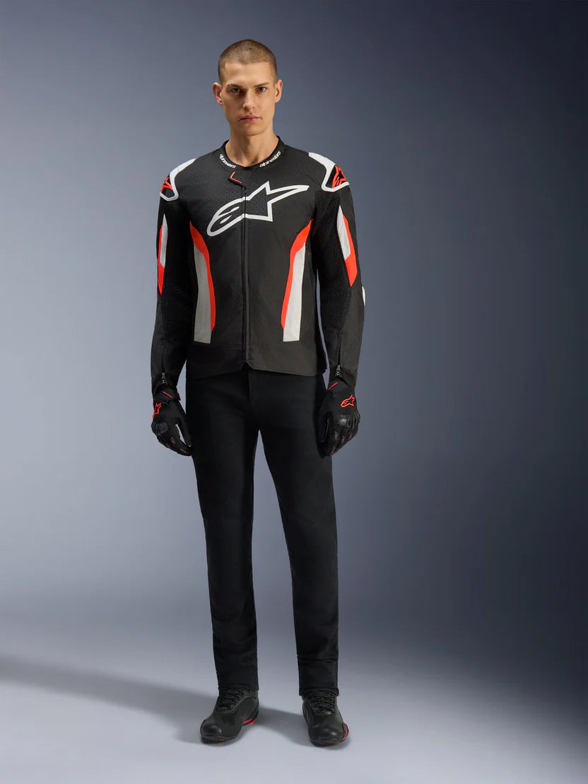 Alpinestars Men's T-GP Air Mesh Sport Riding Jacket – Black / Fluo Red