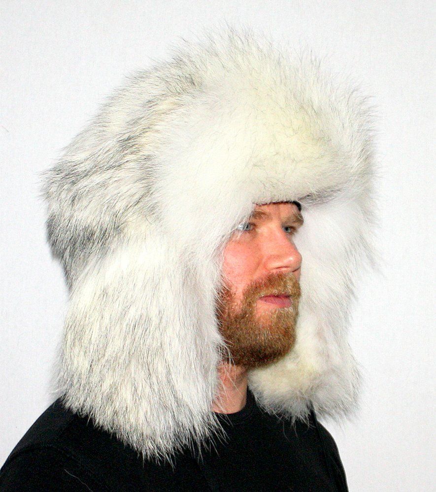 Wolf Fur Russian Trooper Style Hat