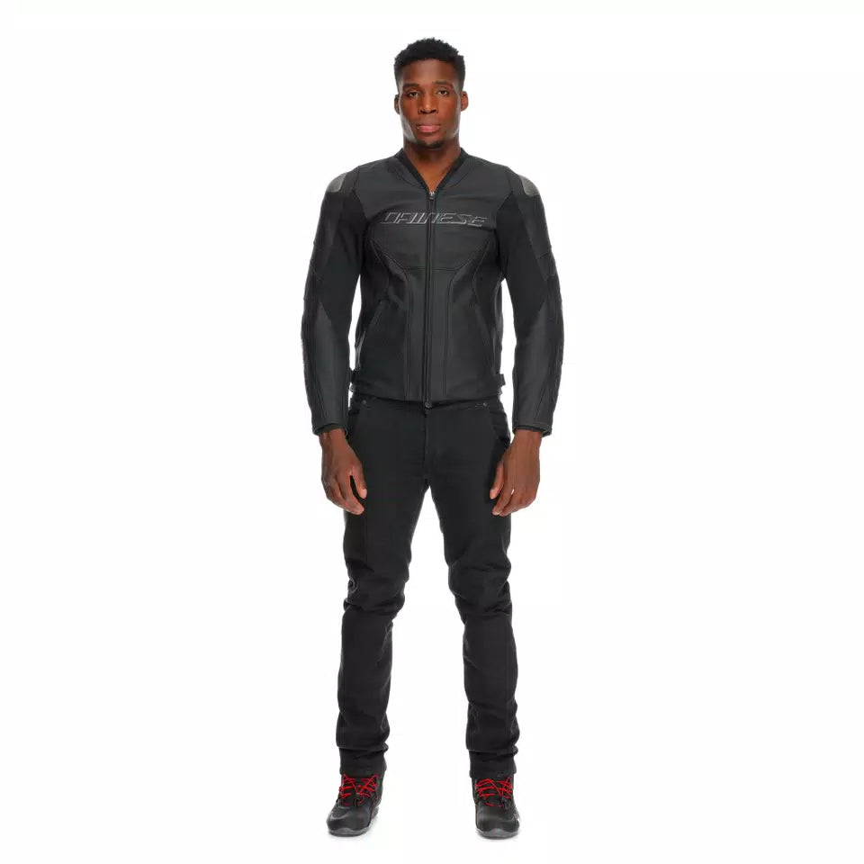 Dainese Super Speed 4 Perforated Leather Motorcycle Jacket – Black-Matt / Charcoal
