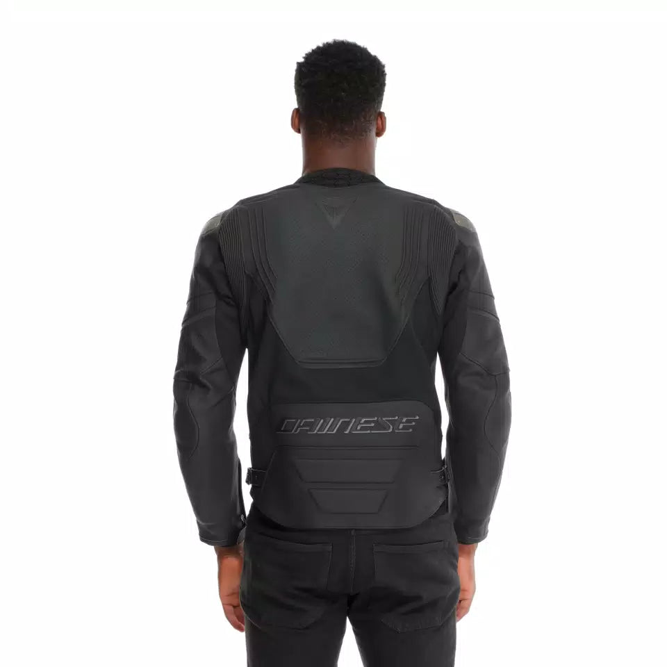 Dainese Super Speed 4 Perforated Leather Motorcycle Jacket – Black-Matt / Charcoal