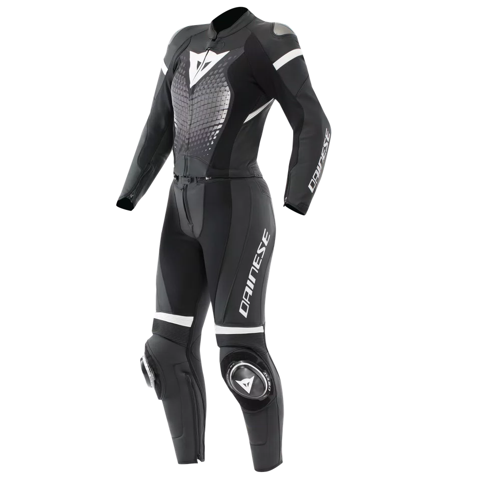 Dainese Mirage Women's 2-Piece Leather Motorcycle Suit – Black / White