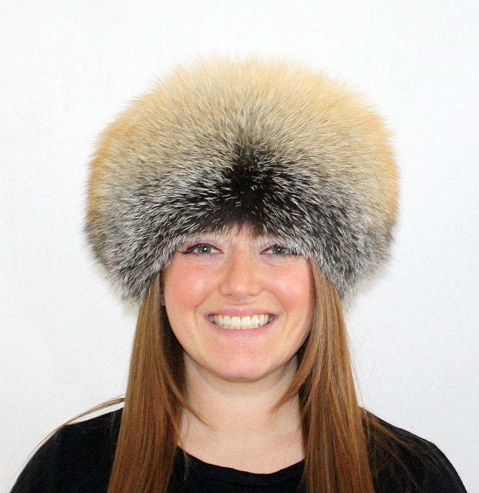 Golden Island Fox Fur Pill Box Hat