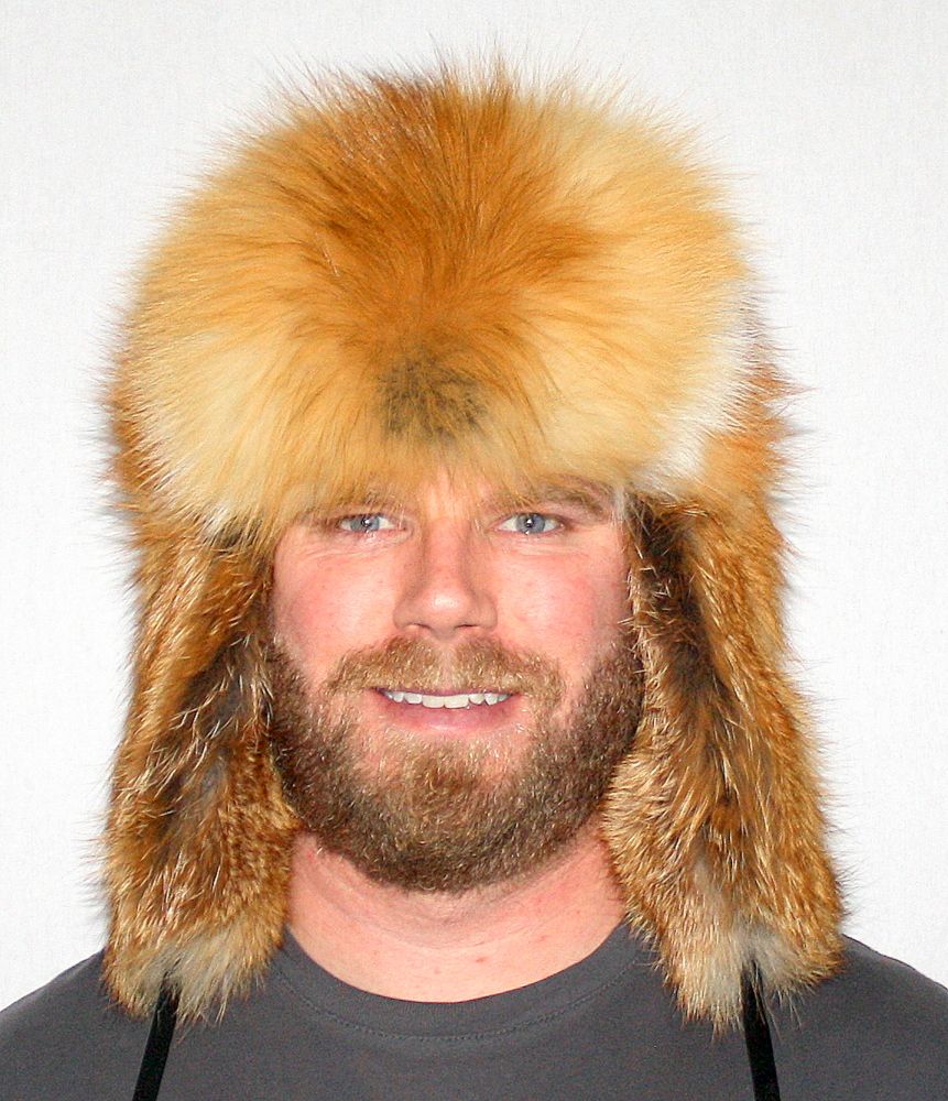 Red Fox Fur Russian Trooper Style Hat