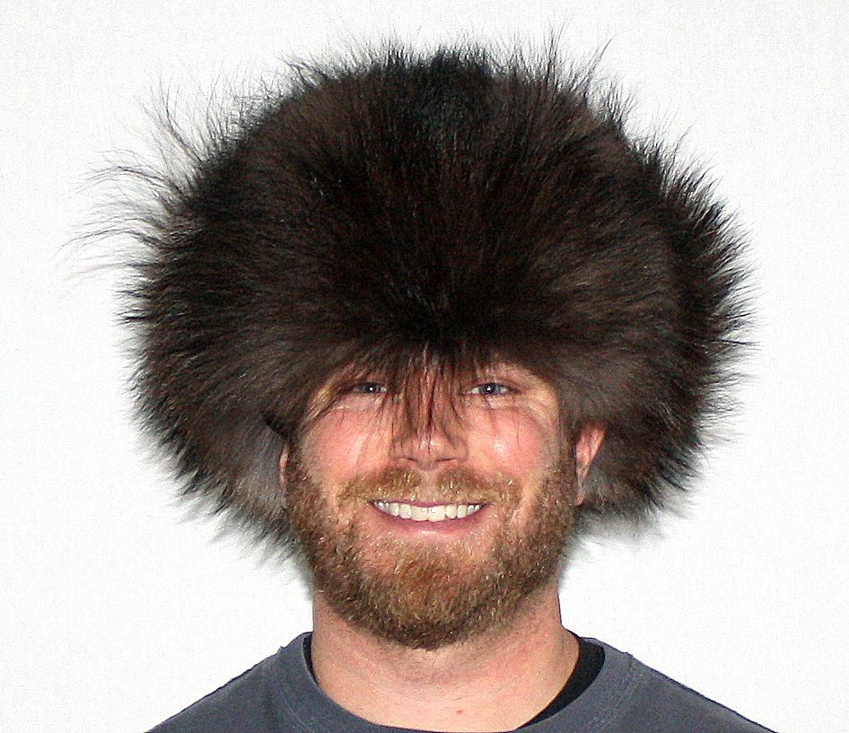 Black Wolf Fur Russian Trooper Style Ha