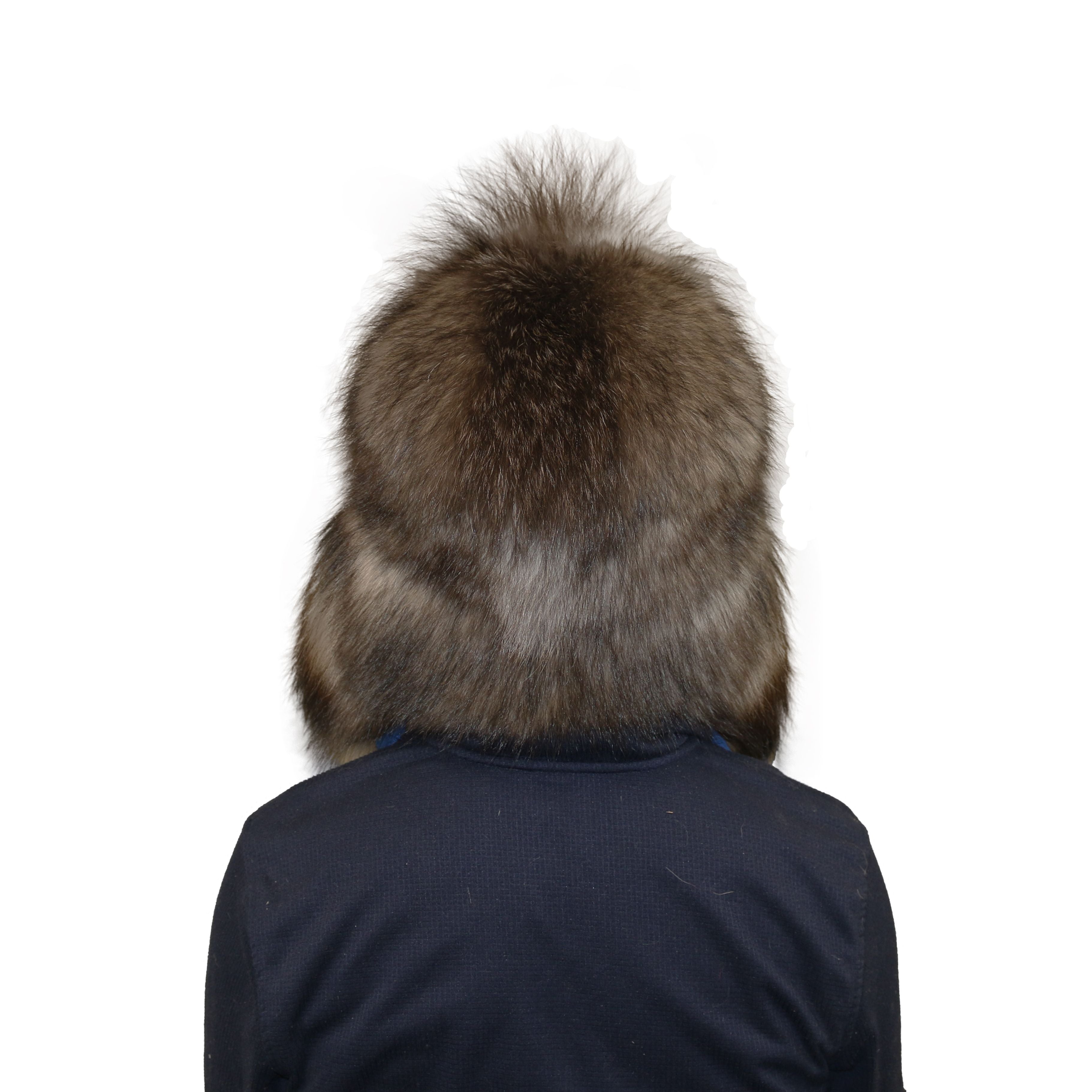 Black Wolf Fur Russian Trooper Style Ha